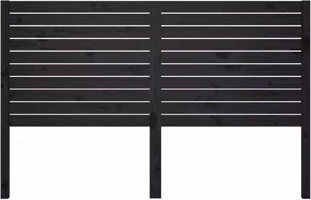 Berkfield Home Beautiful Bed Headboard in Black Solid Pine Wood, W: 146 cm, D: 4 cm, H: 100 cm – 1