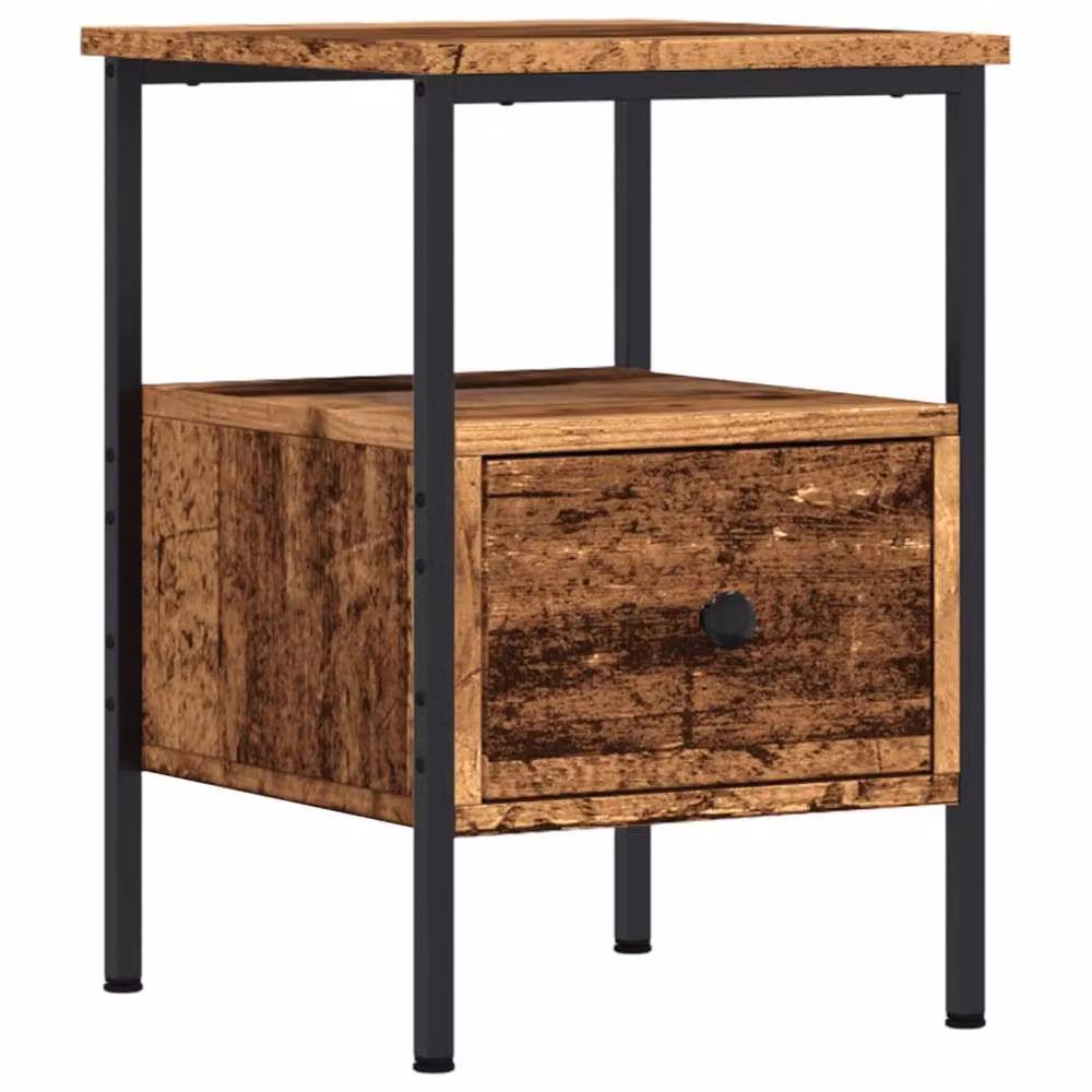Berkfield Home Durable Bedside Cabinet in Brown Old Wood, W/D/H: 34 x 36 x 50 cm – 3