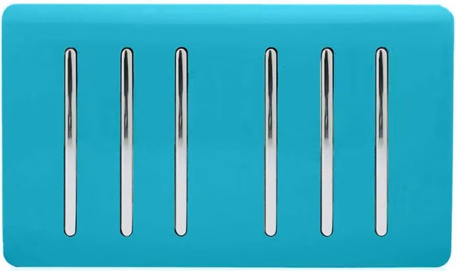 Trendi Modern Two Way Flush Plastic Light Switch in Turquoise