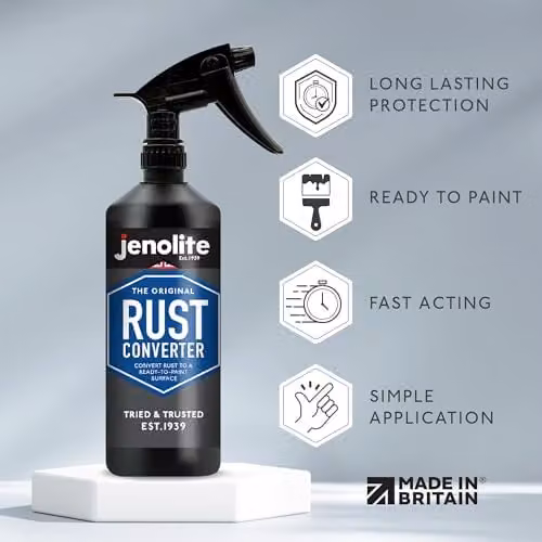 JENOLITE Black Water-Based Rust Converter Spray for Metal, 500 ml – 2