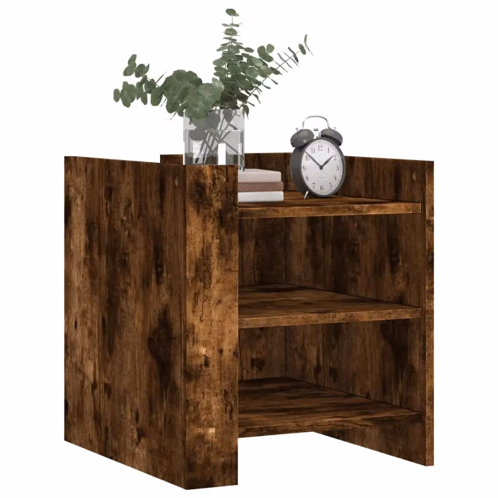 Berkfield Home Bedside Cabinet in Smoked Oak Brown, W/D/H: 45 x 50 x 50 cm – 3