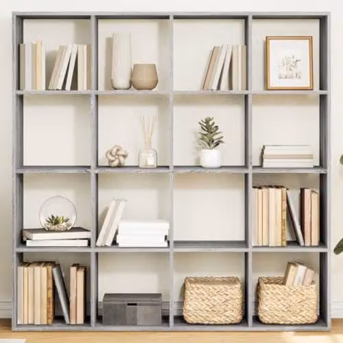 vidaXL Book Cabinet in Grey Sonoma, W/D/H: 137.5 x 29 x 137.5 cm – 2