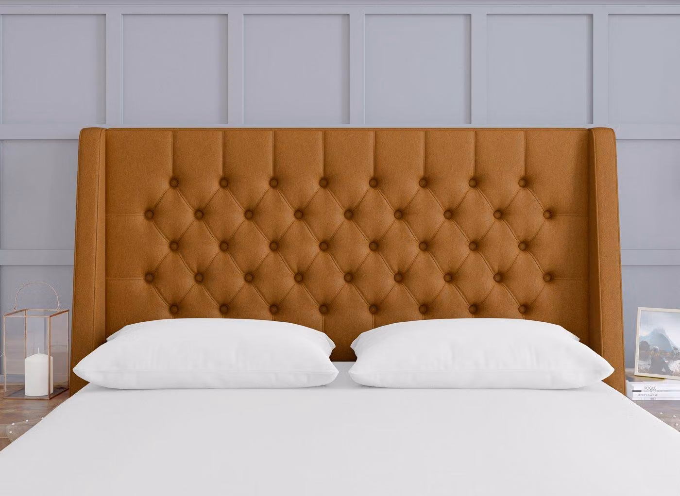 TheraPur Buckler Upholstered Headboard in Brown