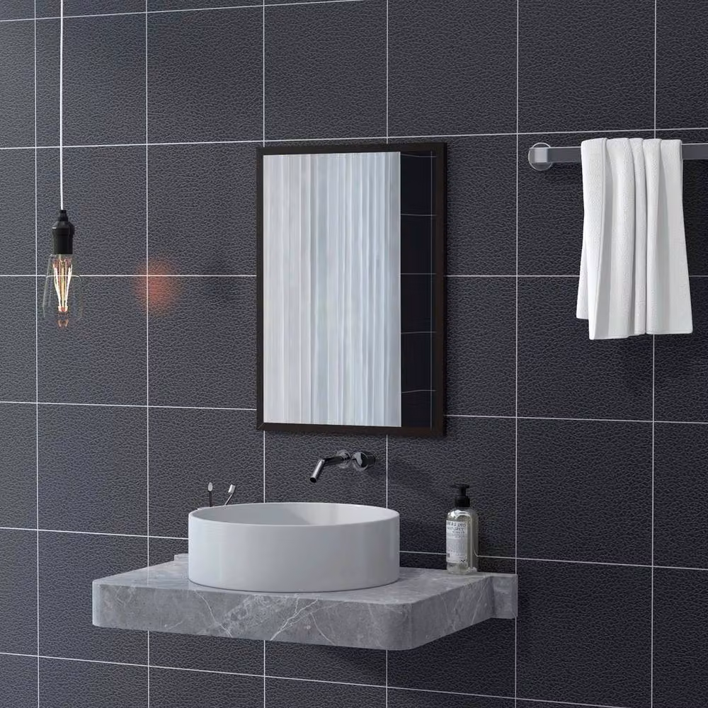 Havendro Rectangular Wall Bathroom Mirror in Black, W: 70 cm, H: 50 cm – 2