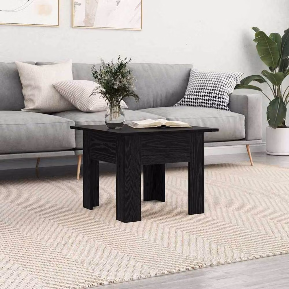Berkfield Home Elegant Square Coffee Table in Black Oak, W/D/H: 55 x 55 x 42 cm – 2