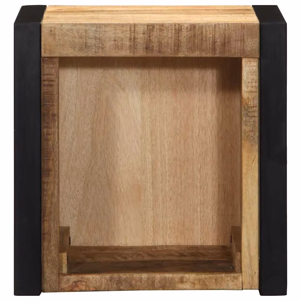 Berkfield Home Bedside Cabinet in Brown Solid Rough Mango Wood W/D/H: 40 x 35 x 40 cm – 2