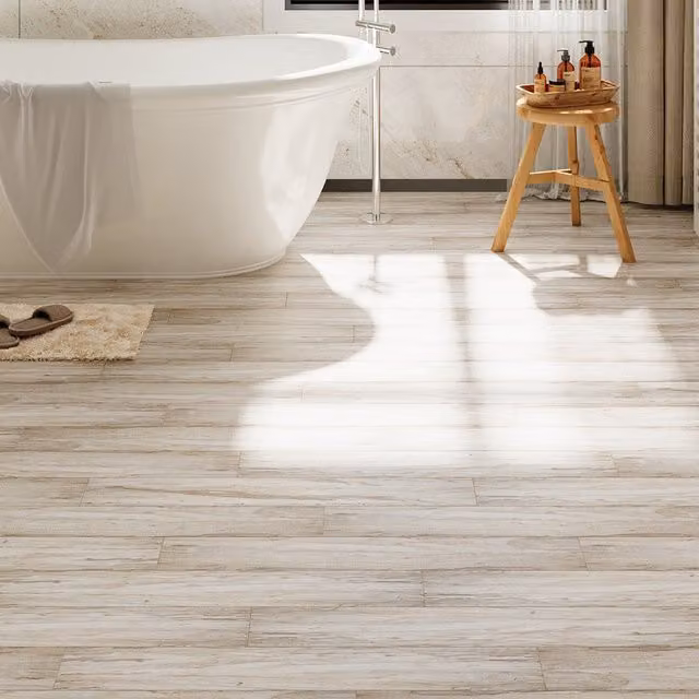 Darphe 36-Piece Self-Adhesive Wood-Look PVC Flooring in Brown and Beige