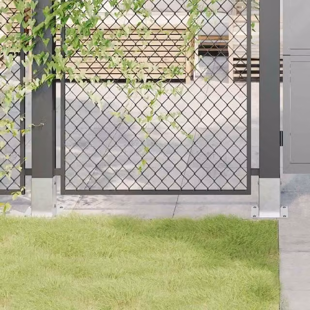 Berkfield Home Galvanised Steel Square Post Bases, Silver, 12 Pack, 81 x 81 mm