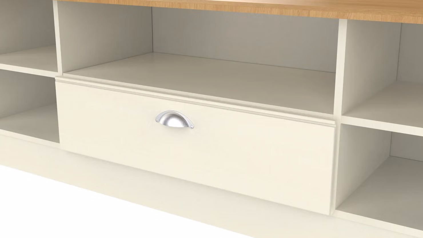 Ready Assembled 2 U Albert Wide 1 Drawer TV and Media Unit in Beige – 3