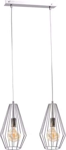 Netlighting Lex Bar Pendant Ceiling Light in Silver, 50cm, 2x E27