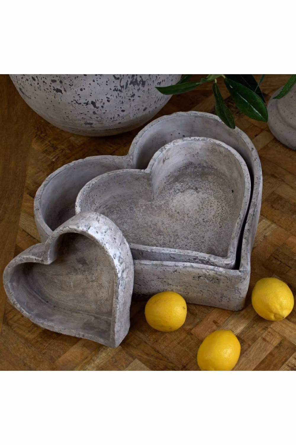 KDMD Trio Set of Grey Ceramic Rustic Stone Finish Bowls – 2