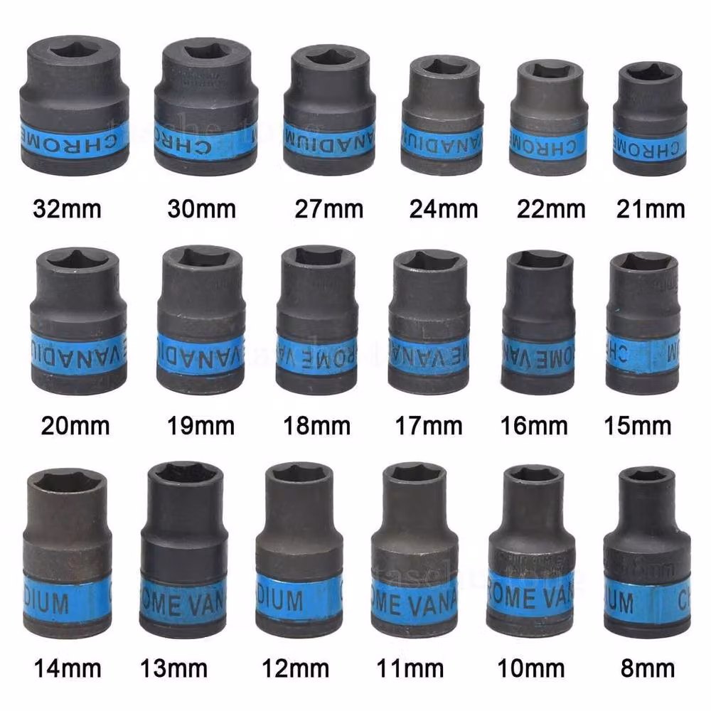 SPETLEK Heavy Duty 1/2 inch Ratchet Wrench Socket Set 8-32mm in Black – 3
