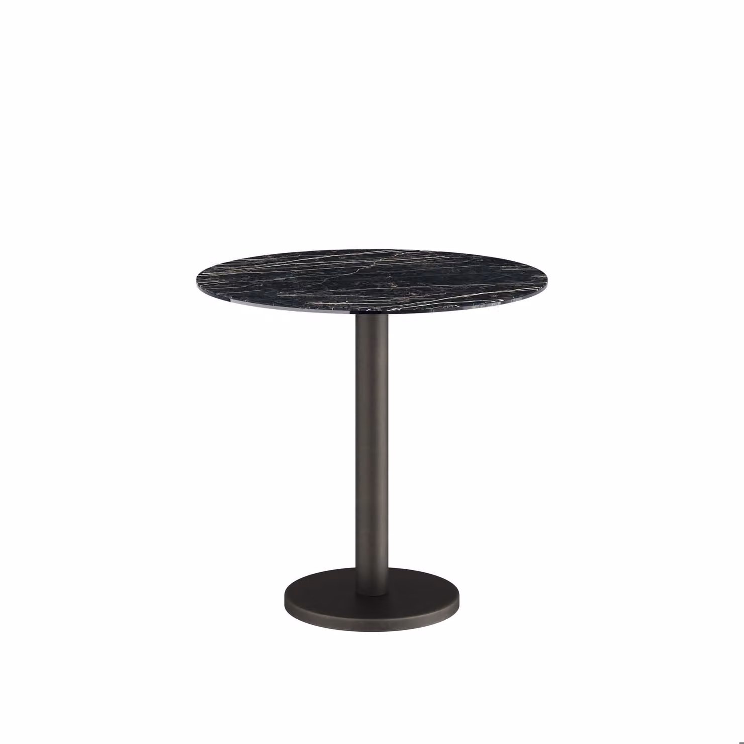 Dome Deco Bari Round Marble Bistro Table in Black