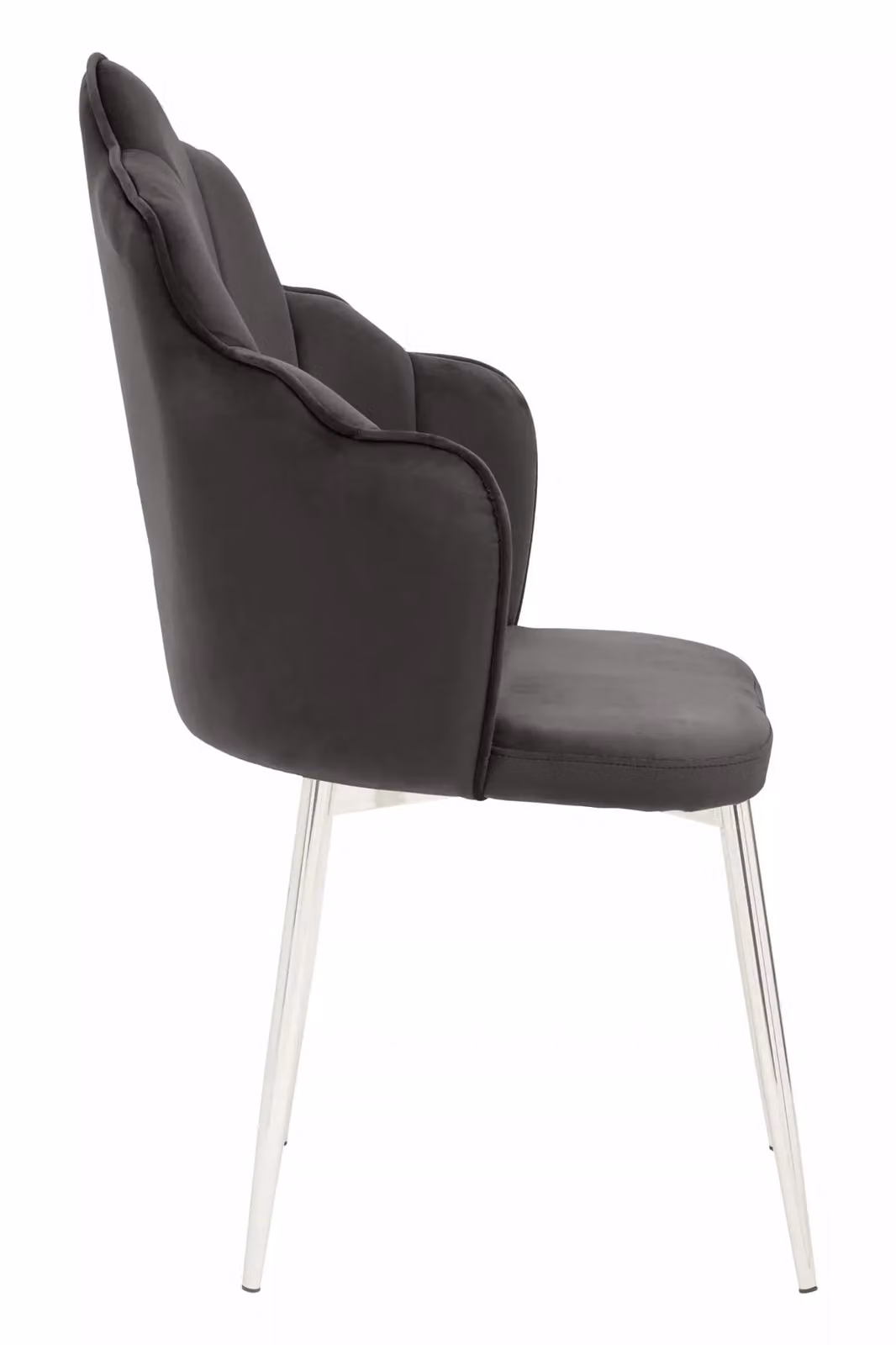 Orsina Tian Black Velvet Armchair with Metal Frame – 3