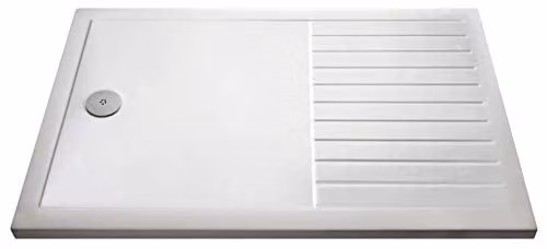 Nuie NTP1680 Modern Slimline Rectangular Wetroom Shower Tray, Gloss White, W: 160 cm, D: 80 cm, H: 4 cm – 1