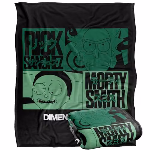 LOGOVISION Rick and Morty C137 Manga Super Soft Fleece Throw Blanket, Multicolour, W: 152.0 cm x D: 127.0 cm – 1