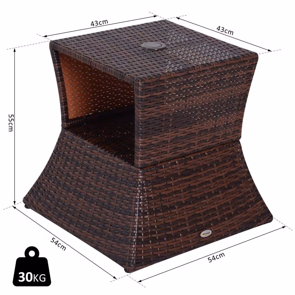 ERGOVEXA Brown Polyrattan Outdoor Coffee Table with UV Resistance – 2