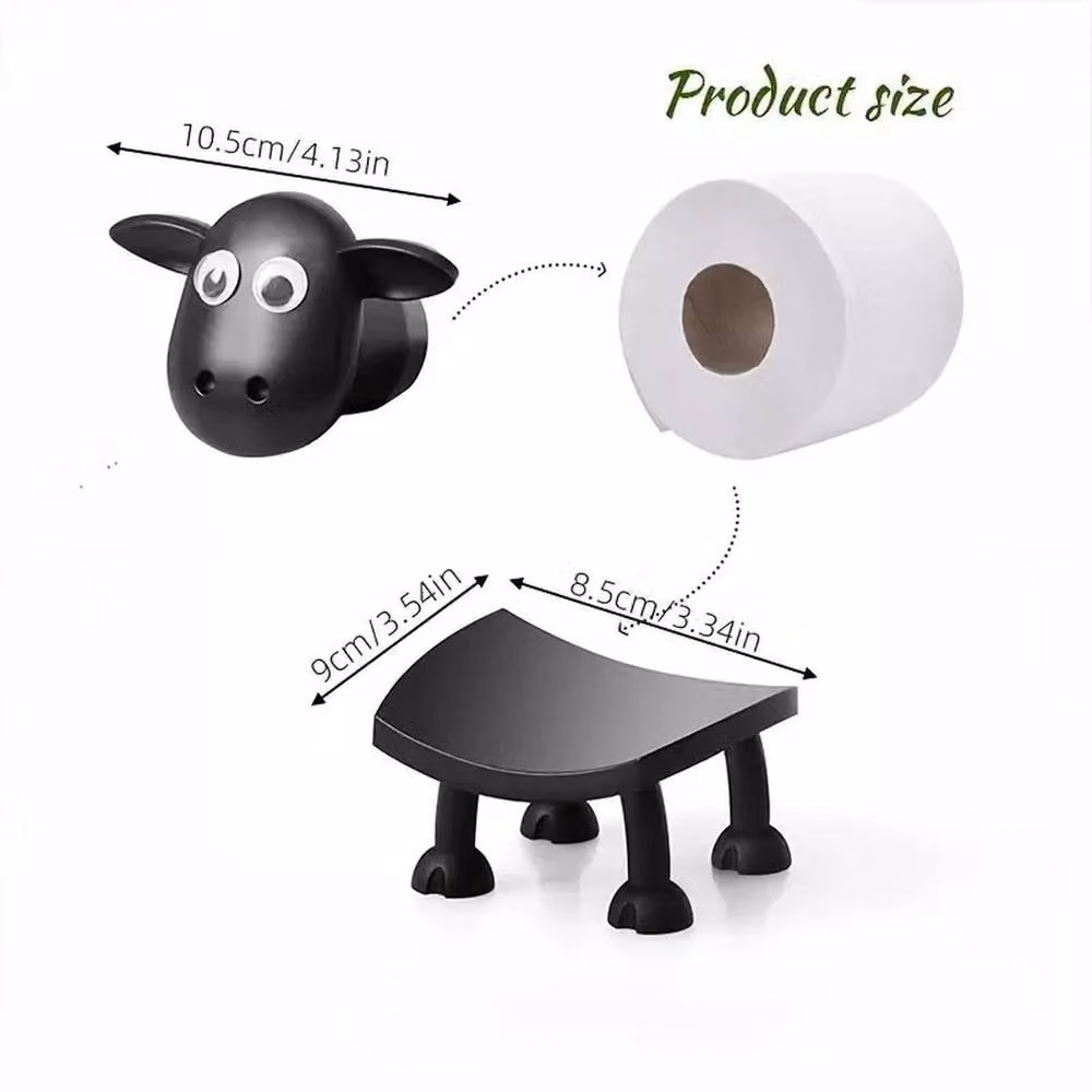 Havendro 3-Piece Multicolour Funny Sheep Toilet Paper Holder Set, Quirky Freestanding Plastic Bathroom Decor – 2