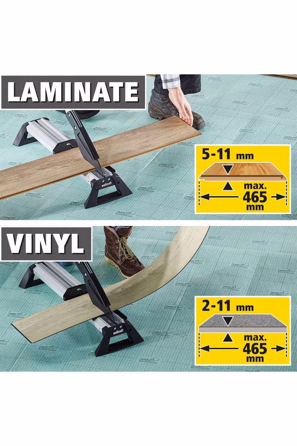 Wolfcraft Project Set VLC 800 Laminate and Vinyl Cutter with Angular Bevel Gauge in Silver and Multicolour – 4