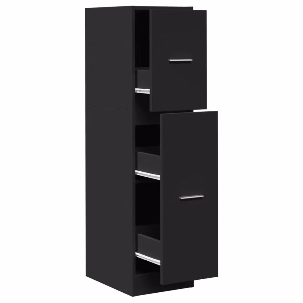Berkfield Home Apothecary Cabinet in Black, W/D/H: 30 x 30 x 118 cm – 2