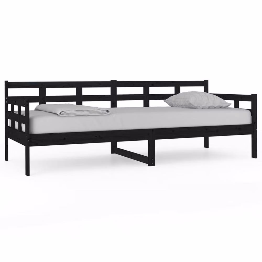 Berkfield Home Beautiful Day Bed in Black Solid Pine Wood, W/D/H: 200 x 80 cm – 2