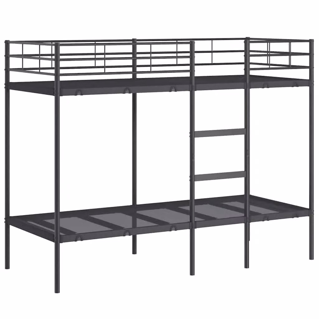 Berkfield Home Metal Bunk Bed in Black, W/D/H: 80 x 200 cm – 1