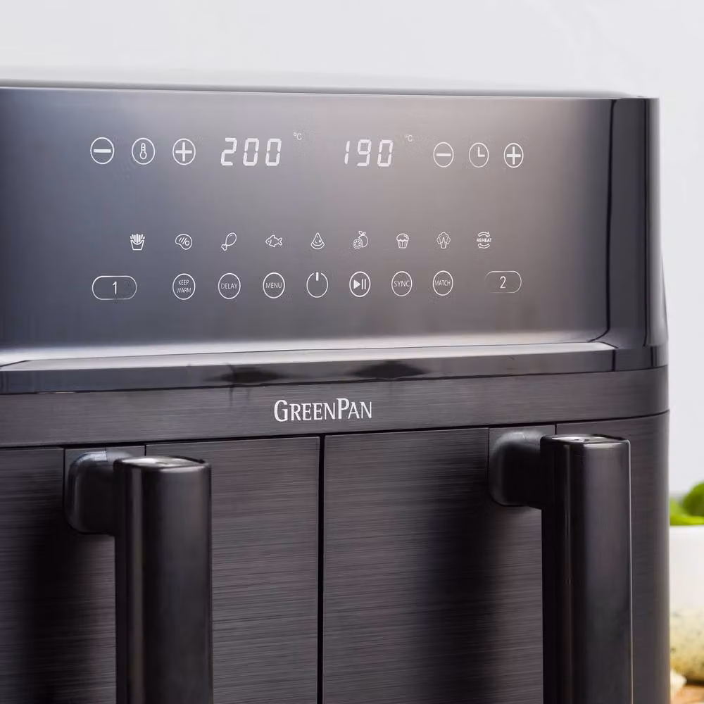 GreenPan Switch Dual Air Fryer with 10L Capacity and PFAS-Free Drawer in Black – 3