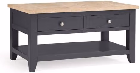 Julian Bowen Bordeaux Rectangular Oak and Grey Wooden Coffee Table W/D/H: 100 x 60 x 50 cm – 1