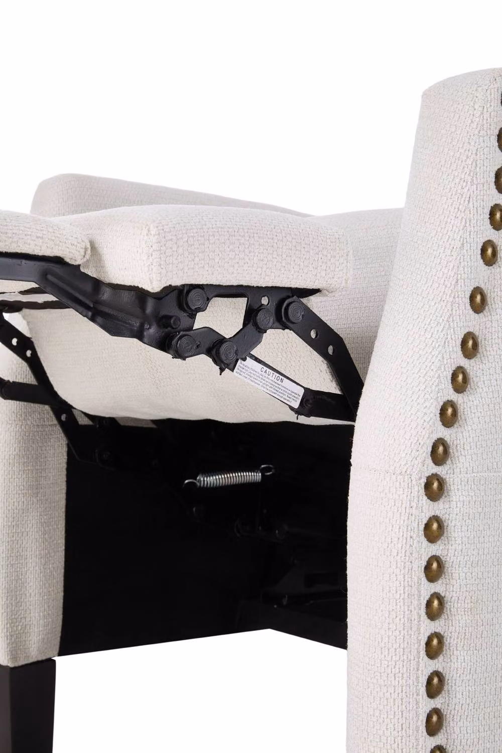Garden Sanctuary White Fabric Pushback Recliner Armchair with Integrated Ottoman – 2
