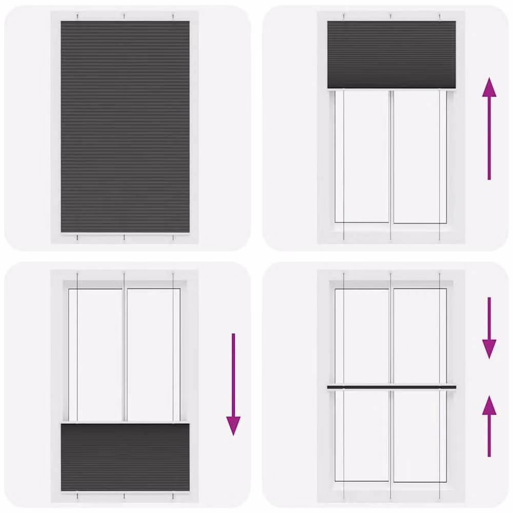 Berkfield Home Single Pleat Black Polyester Blind, W: 120 cm, H: 200 cm – 4