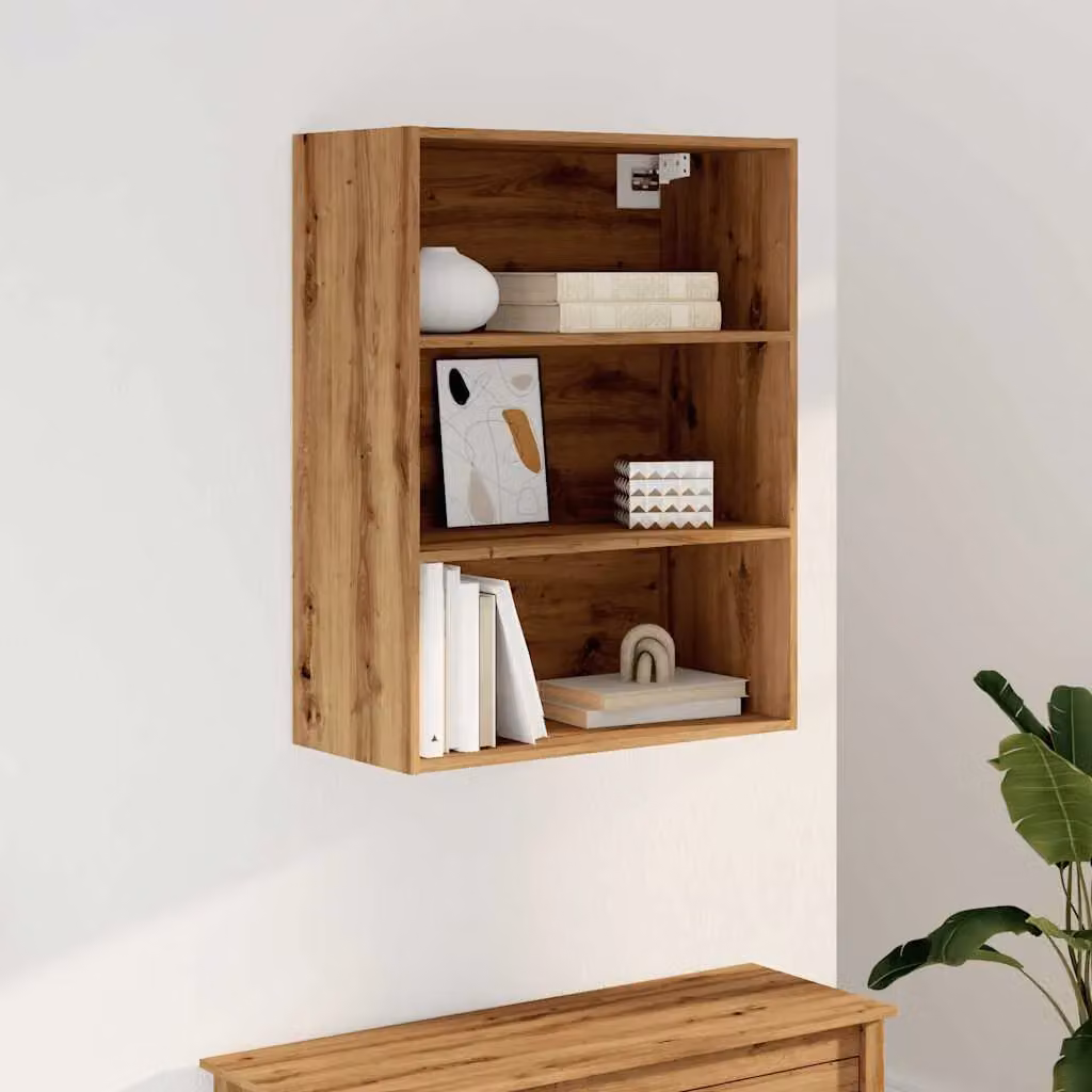 Berkfield Home Artisan Oak Hanging Wall Cabinet in Brown, W/D/H: 69.5 x 32.5 x 90 cm – 3