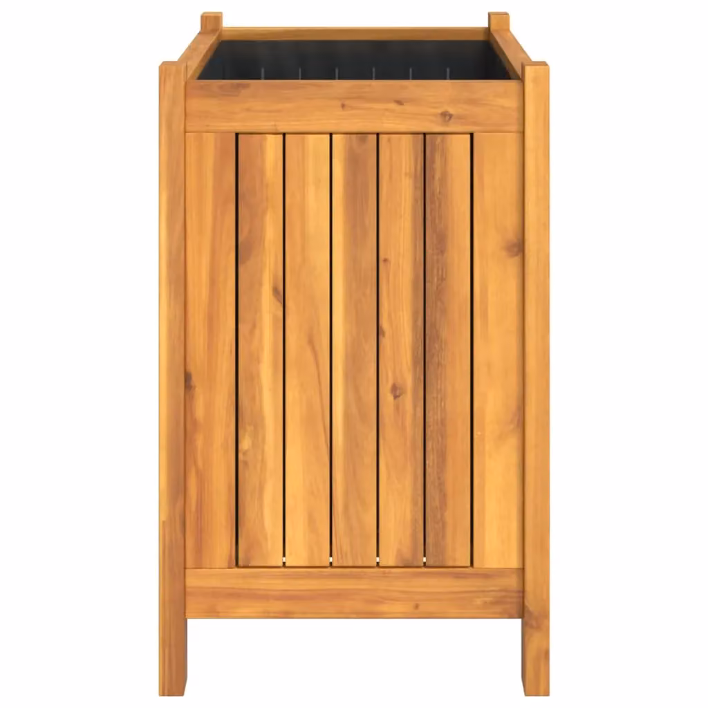 Berkfield Home Garden Planter with Liner in Brown Solid Wood, W: 54 cm, D: 31 cm, H: 50 cm – 2