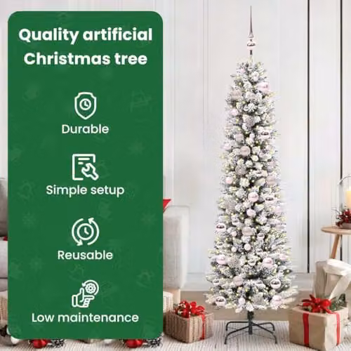 vidaXL Artificial White Christmas Tree, Height: 180 cm – 4