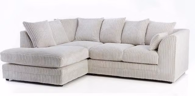 Snugg Furniture UK Limited Milo Jumbo Cord Corner Sofa in Cream (Left Hand)