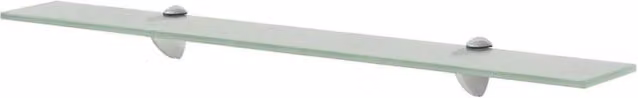 Berkfield Home Set of 2 Clear Glass Floating Shelves, W: 70 cm, D: 20 cm, Thickness: 8 mm
