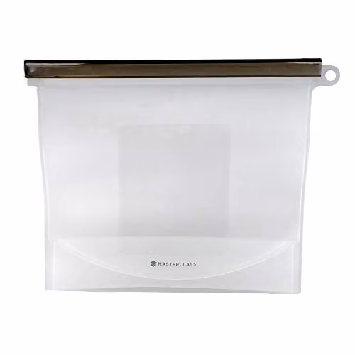 MasterClass Reusable Silicone Food Bag, 1.5 l, Airtight and Leakproof, BPA-Free, Transparent – 1
