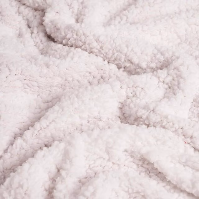 Dreamscene Christmas Festive Stag and Snowflake Print Sherpa Fleece Throw in Red and White