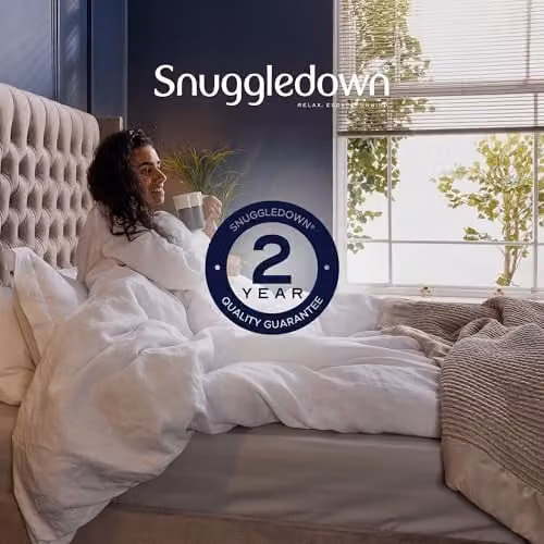 Snuggledown Retreat Hungarian Goose Down Winter Duvet and 2 Pillows Set, White, W/D/H: 260 x 220 cm, 13.5 Tog – 2