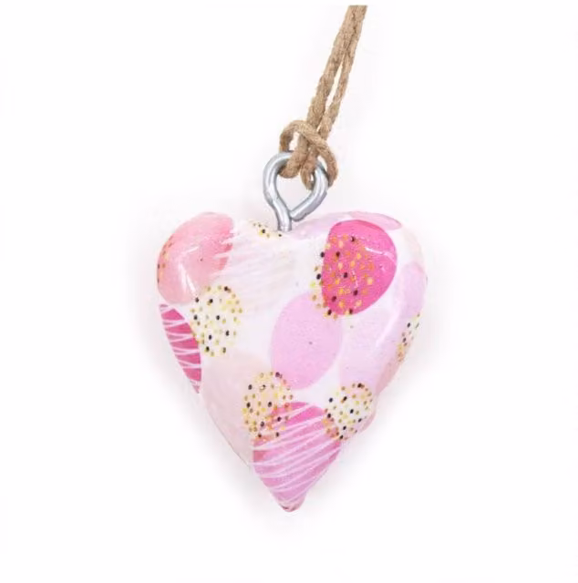 KDMD Pink Abstract Wooden Heart Tabletop Decor