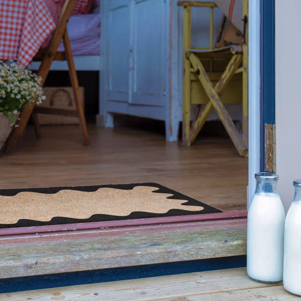 Artsy Mats Modern Wavy Frame Doormat in Black, W/D: 60 x 40 cm – 3