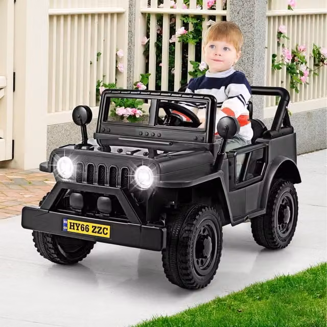Costway Electric Vehicle Ride on Toy with Light and Sound in Black