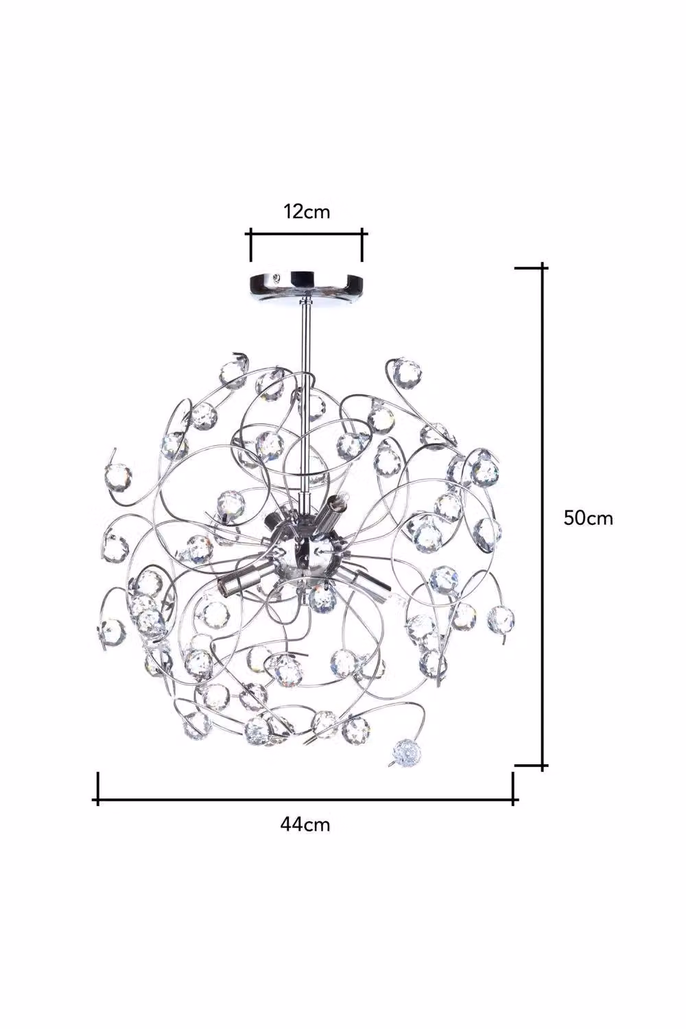 BHS Lighting Lila Sputnik Chrome and Crystal Flush Ceiling Light in Silver – 3