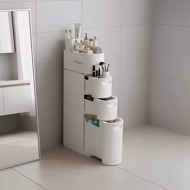 Kelvenix 4-Tier Slim Gap Storage Cabinet Drawer Unit in White