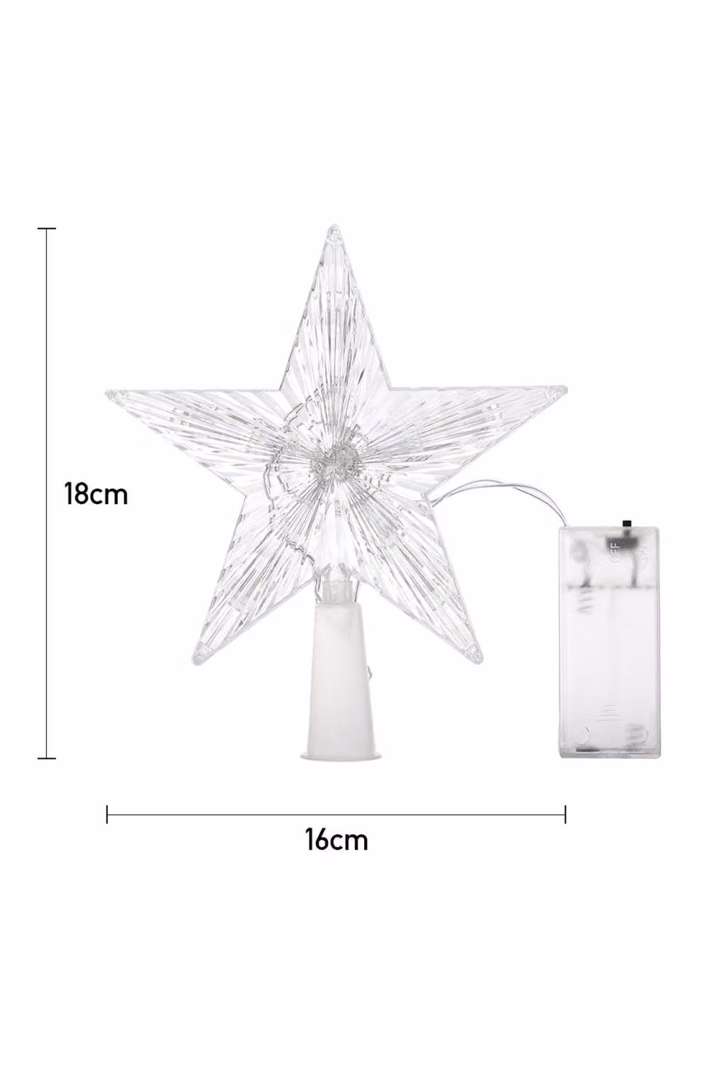 Living and Home Christmas LED Star Tree Topper in Transparent Plastic – 4
