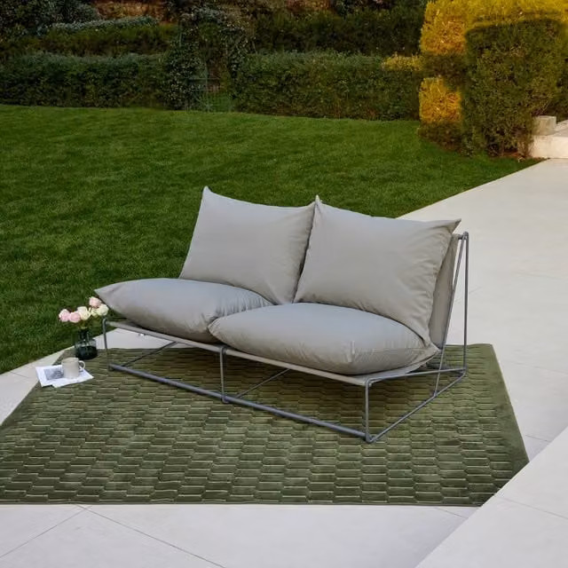 Home Detail Marina Steel 2 Seater Garden Chair in Grey – 1