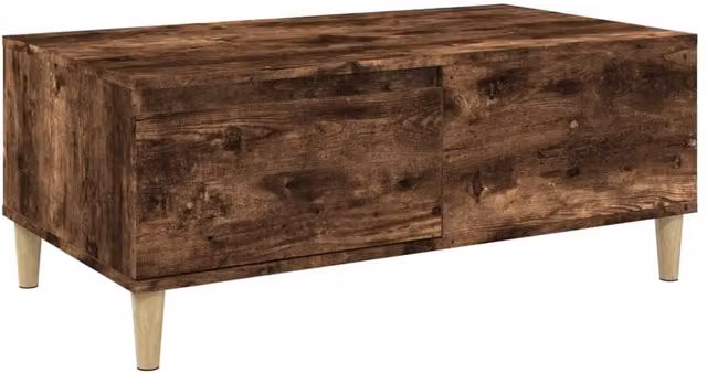 Berkfield Home Smoked Oak Coffee Table in Brown, W/D/H: 90 x 50 x 36.5 cm – 1