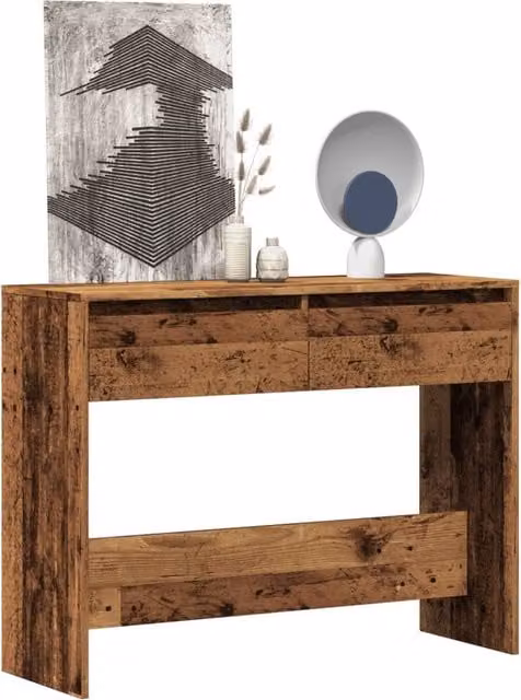 Berkfield Home Rustic Brown Engineered Wood Console Table W/D/H: 100 x 35 x 76.5 cm