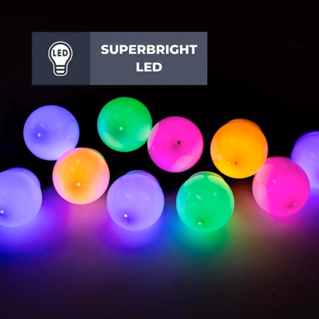 Marco Paul Multicoloured LED Sphere String Lights, 14.5m, Mains Powered – 6