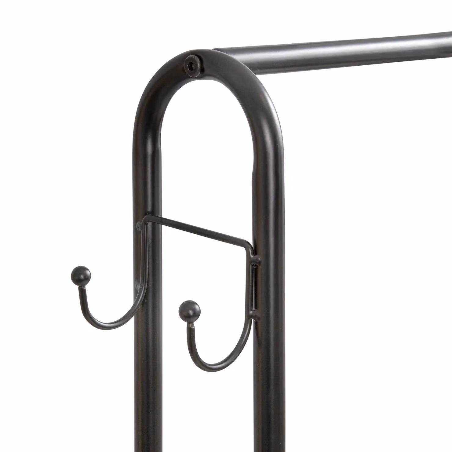 House of Home Black Metal Clothes Rail with 2 Shoe Shelves and 4 Hanging Hooks, W/D/H: 150 x 68 x 34 cm – 3