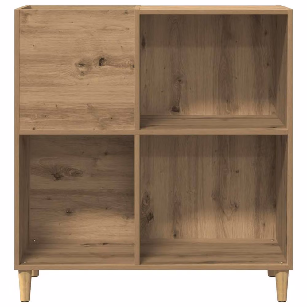 Berkfield Home Artisan Oak Record Cabinet in Brown, W/D/H: 84.5 x 38 x 89 cm – 2